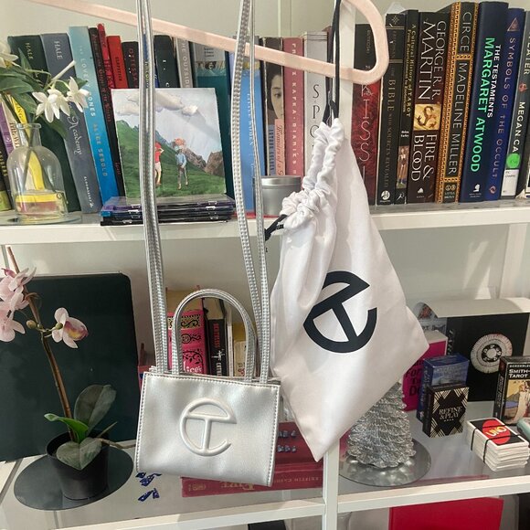 Telfar Handbags - Telfar Small Silver Shopping bag with dust bag